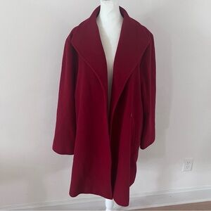 1 Madison Burgundy Wool/Cashmere Blend Double Breasted Collared Coat |Size 14|